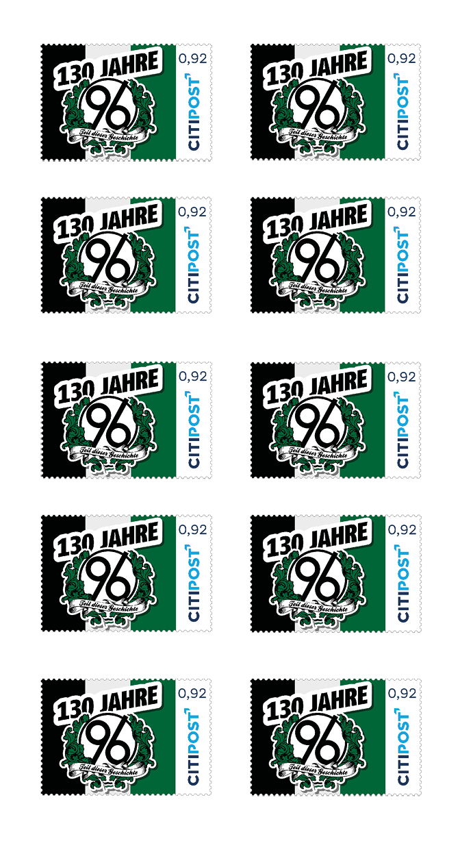 10er-Markenheft Standardbrief / Postkarte „130 Jahre Hannover 96“ 0,92 €