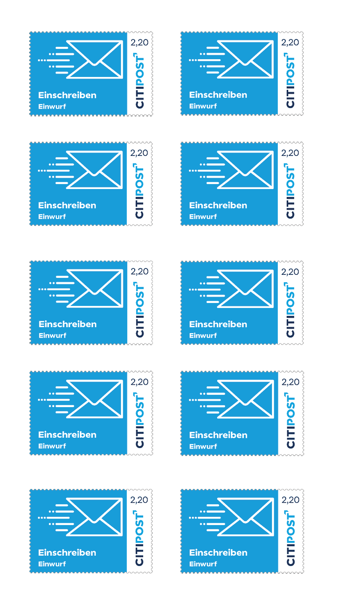 10er-Markenheft Einschreiben Einwurf 2,20 €