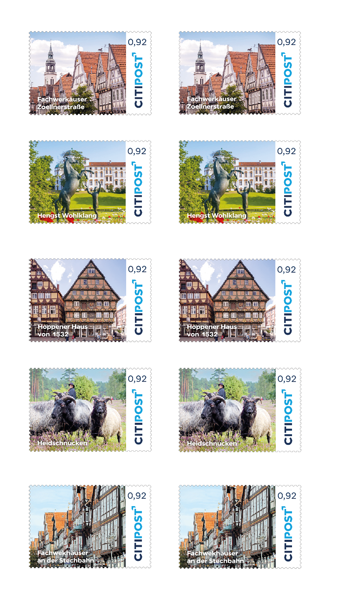 10er-Markenheft Standardbrief / Postkarte „Celle“ 0,92 €