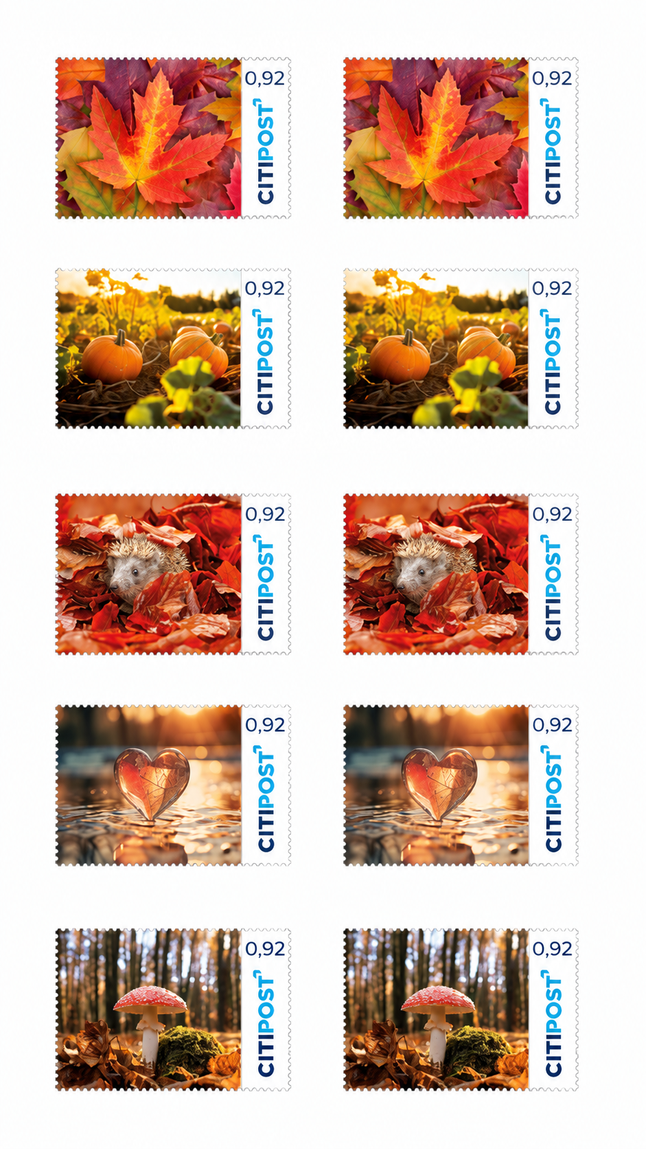 10er-Markenheft Standardbrief / Postkarte „Herbst 2026“ 0,92 €