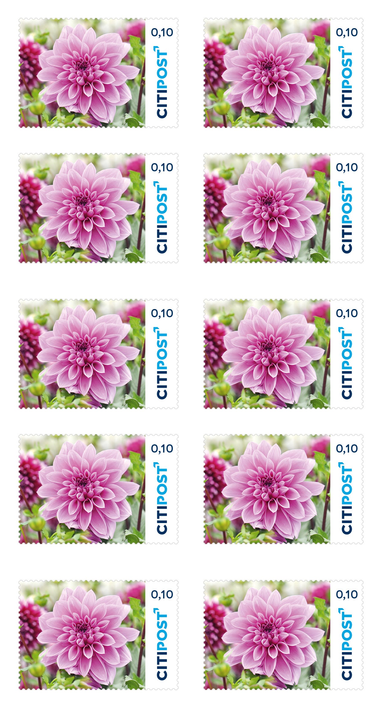 10er-Markenheft Ergänzungsbriefmarke 0,10 €