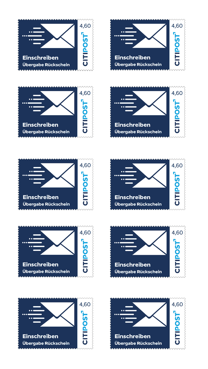 10er-Markenheft  Einschreiben Übergabe Rückschein 4,60 €