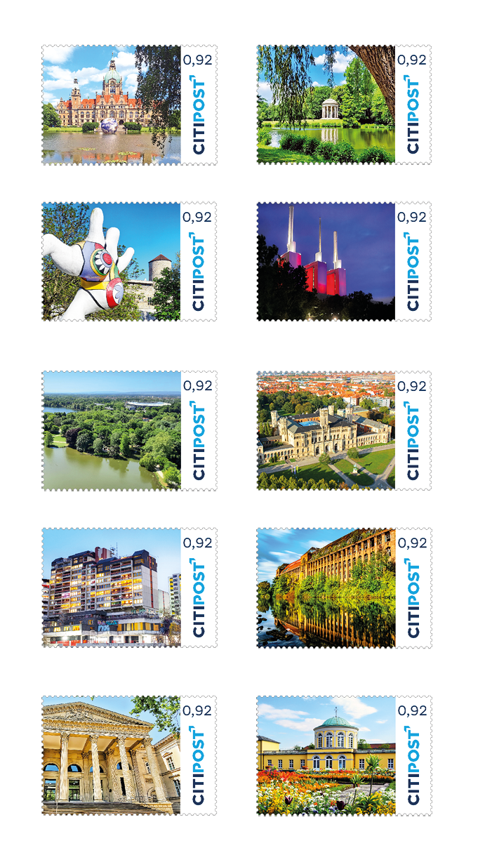10er-Markenheft Standardbrief / Postkarte „Hannover“ 0,92 €